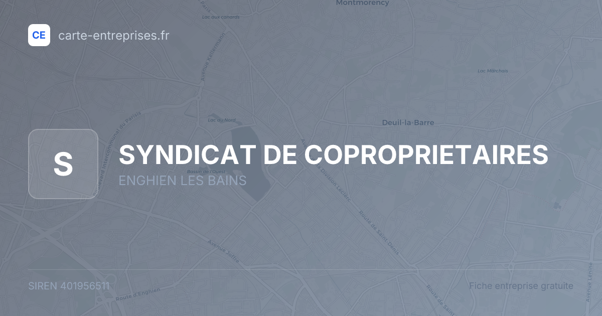 SYNDICAT DE COPROPRIETAIRES — 401956511 — fiche entreprise