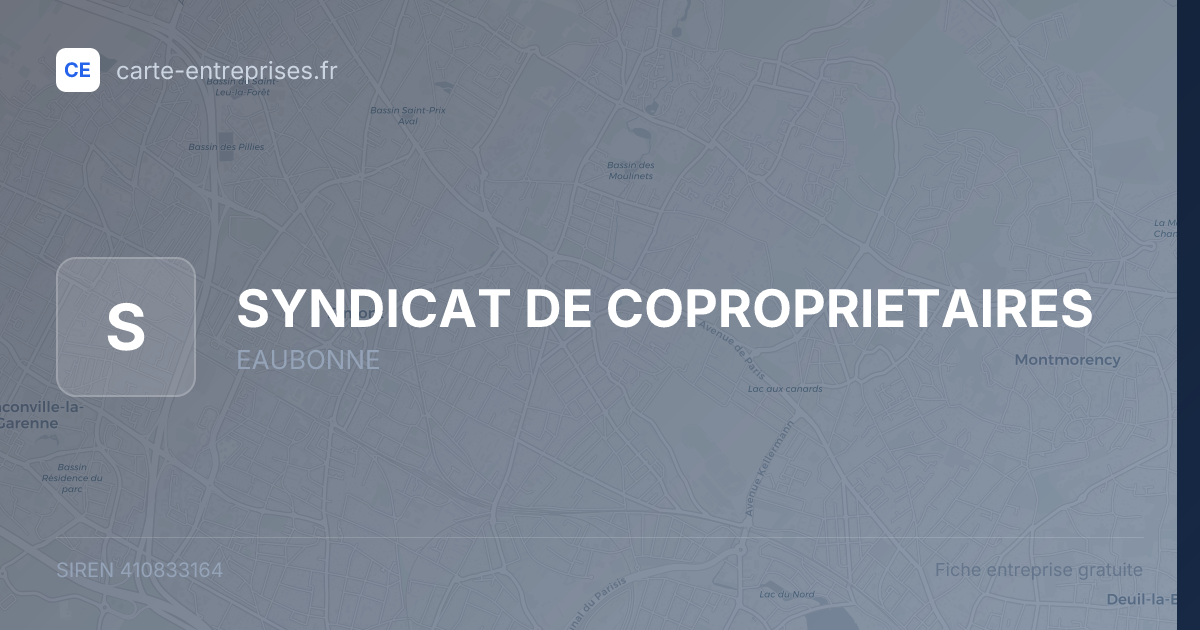 SYNDICAT DE COPROPRIETAIRES — 410833164 — fiche entreprise
