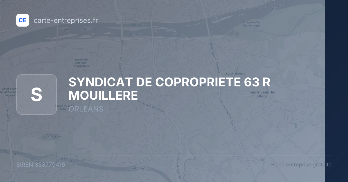 SYNDICAT DE COPROPRIETE 63 R MOUILLERE — 353779416 — fiche entreprise