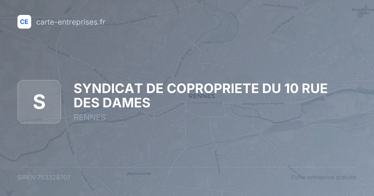 SYNDICAT DE COPROPRIETE DU 10 RUE DES DAMES — 753328707 — fiche entreprise