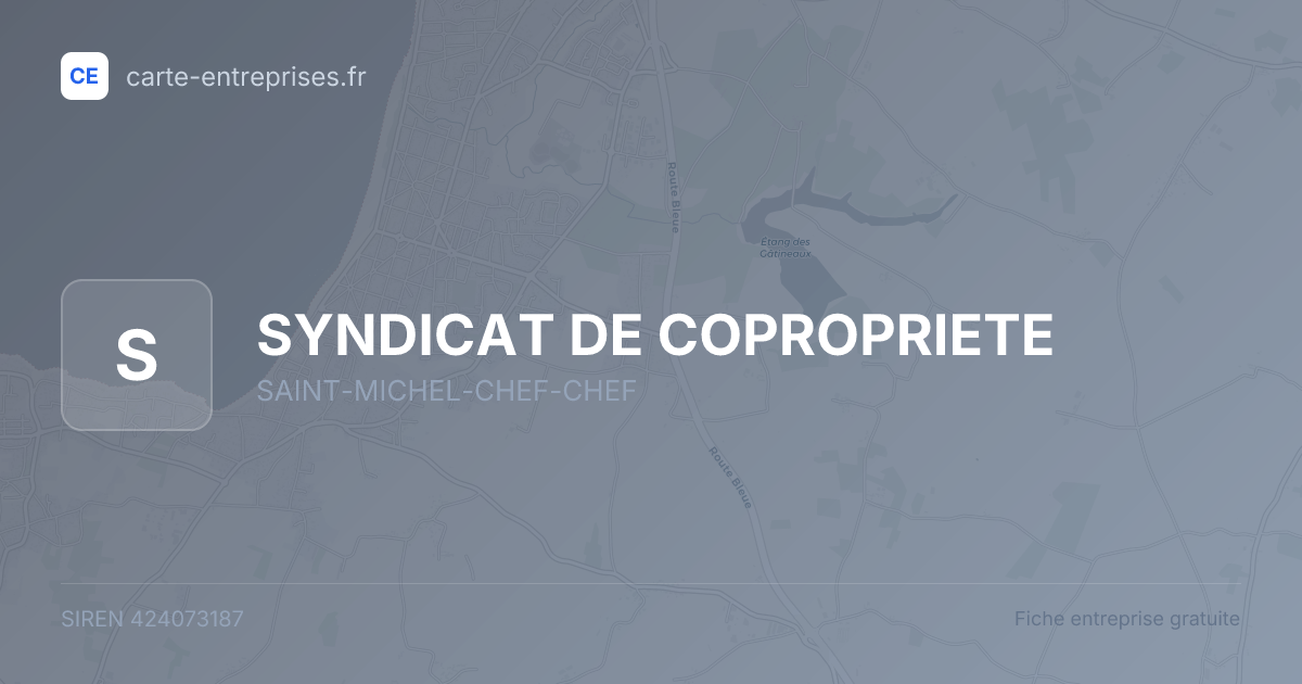 SYNDICAT DE COPROPRIETE — 424073187 — fiche entreprise