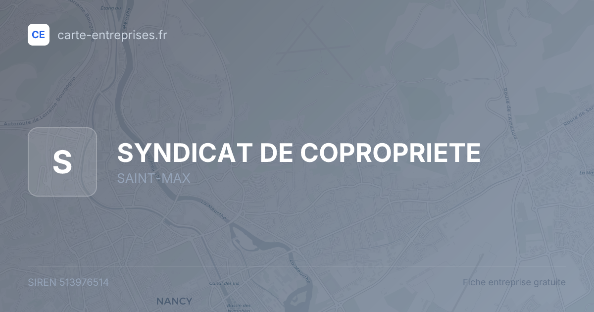 SYNDICAT DE COPROPRIETE — 513976514 — fiche entreprise
