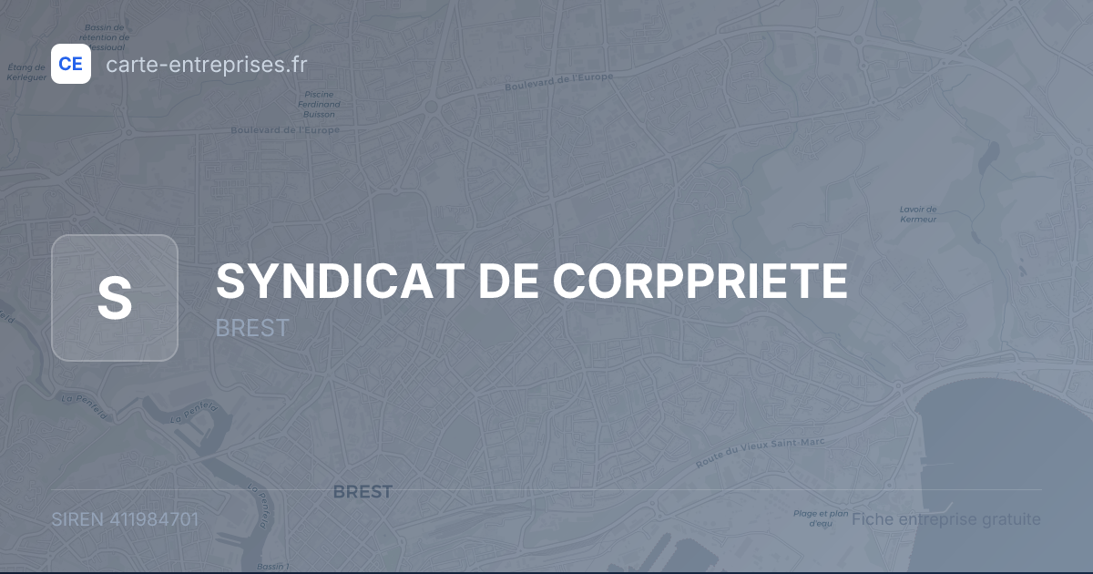 SYNDICAT DE CORPPRIETE — 411984701 — fiche entreprise