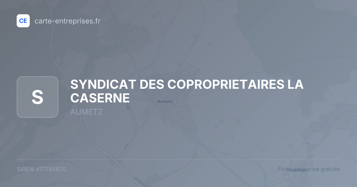 SYNDICAT DES COPROPRIETAIRES LA CASERNE — 417785870 — fiche entreprise