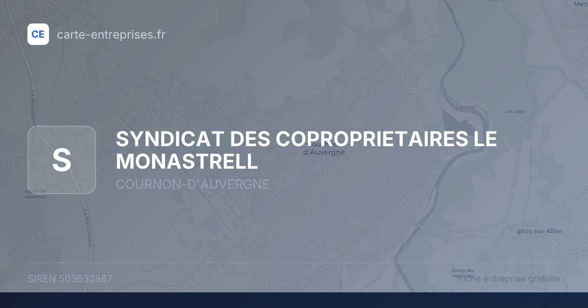 SYNDICAT DES COPROPRIETAIRES LE MONASTRELL — 503632887 — fiche entreprise