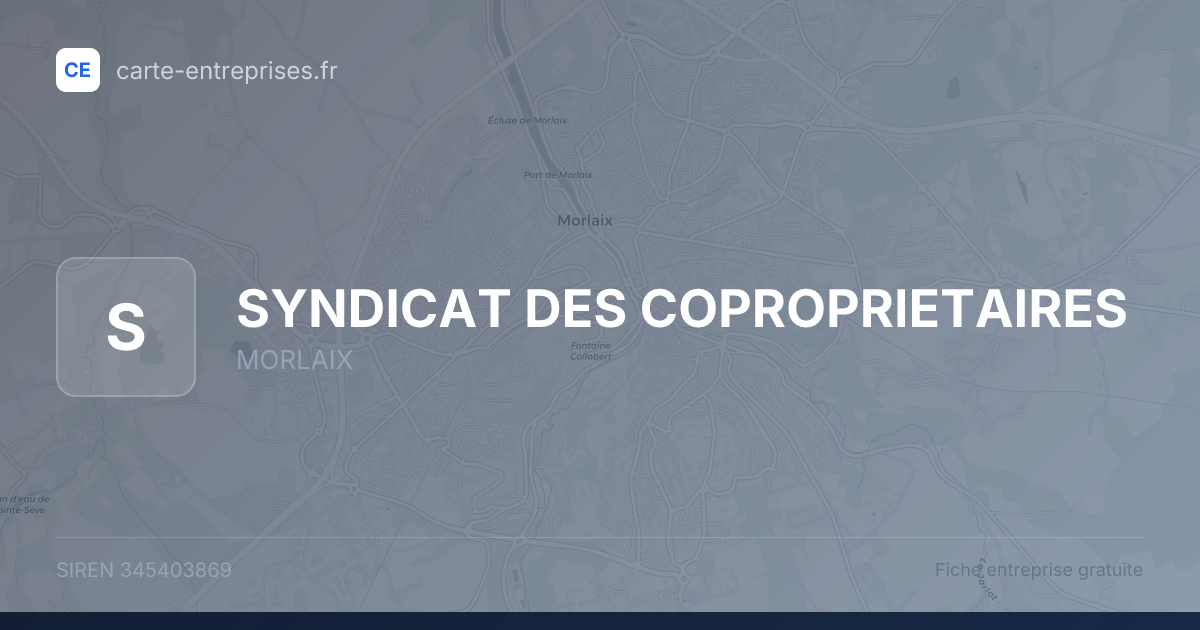 SYNDICAT DES COPROPRIETAIRES — 345403869 — fiche entreprise