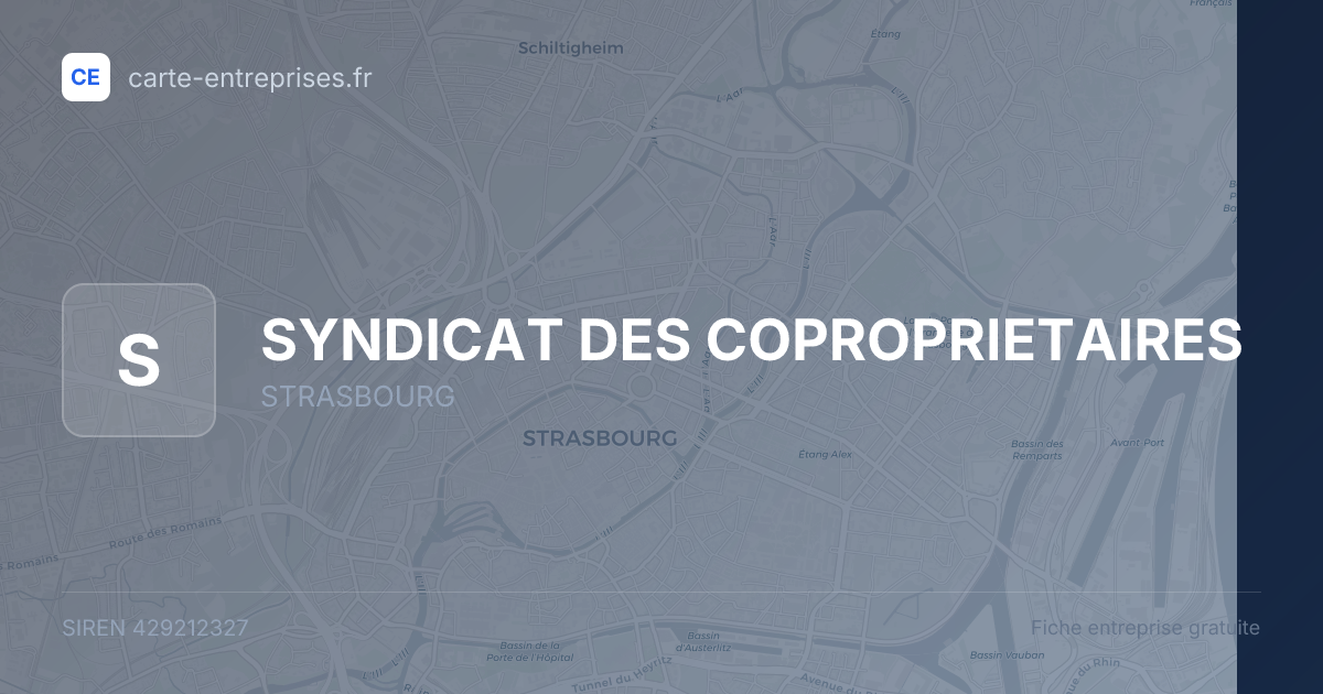 SYNDICAT DES COPROPRIETAIRES — 429212327 — fiche entreprise