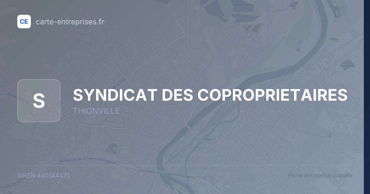 SYNDICAT DES COPROPRIETAIRES — 440144475 — fiche entreprise