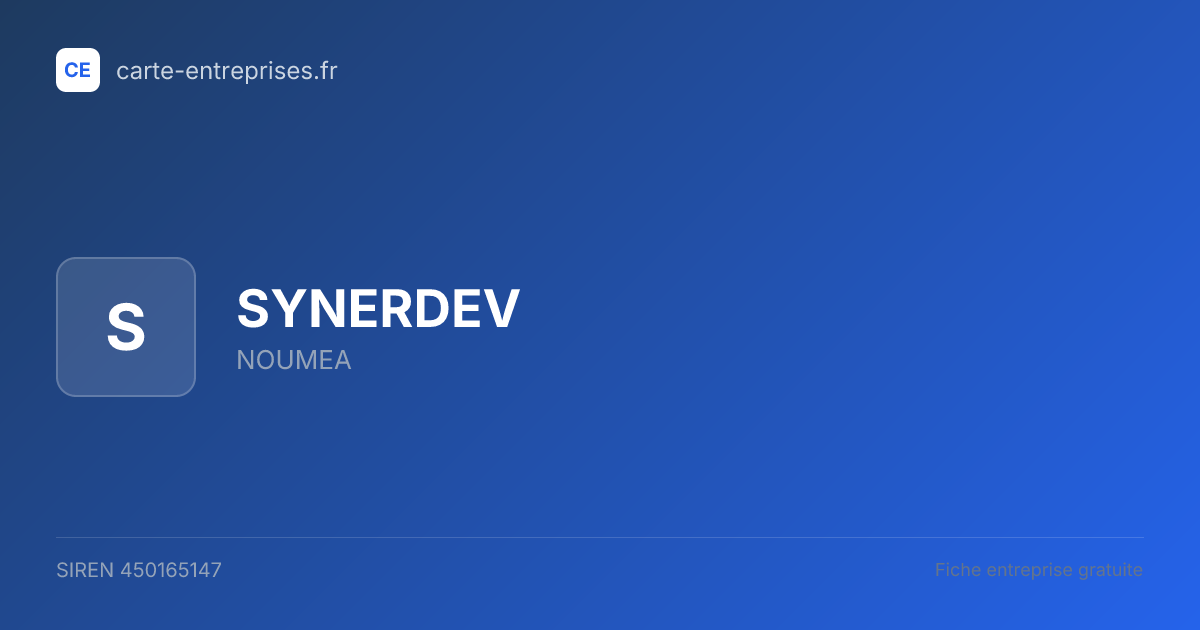 SYNERDEV — 450165147 — fiche entreprise