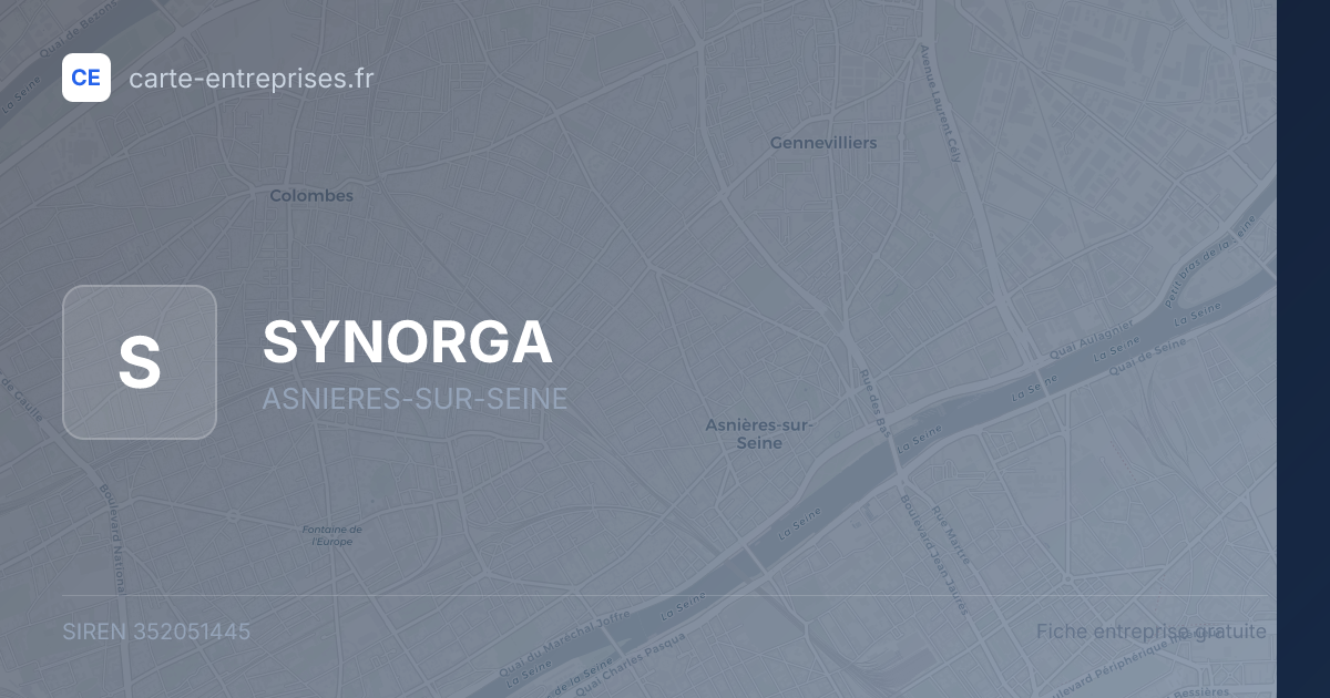 SYNORGA — 352051445 — fiche entreprise