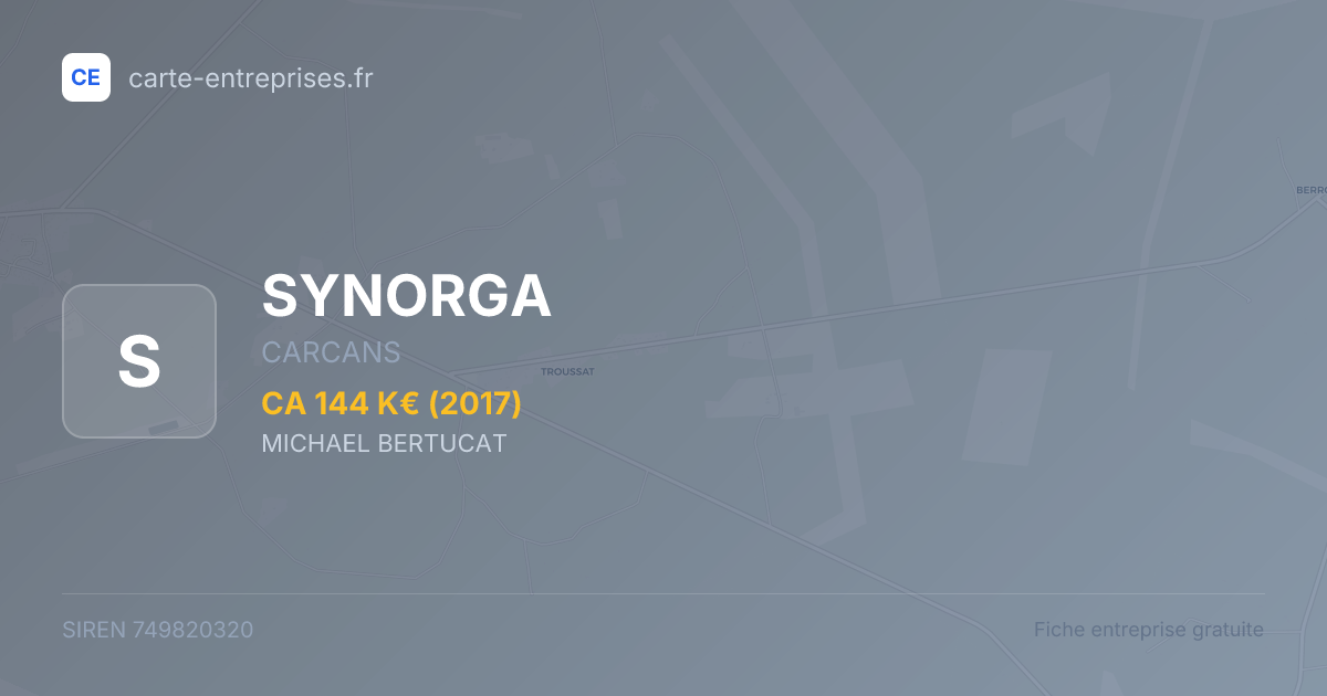 SYNORGA — 749820320 — fiche entreprise