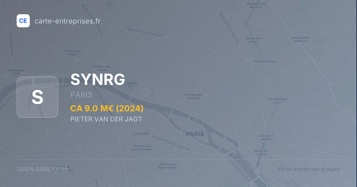 SYNRG — 848570735 — fiche entreprise