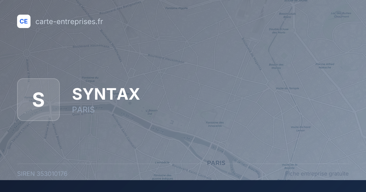 SYNTAX — 353010176 — fiche entreprise