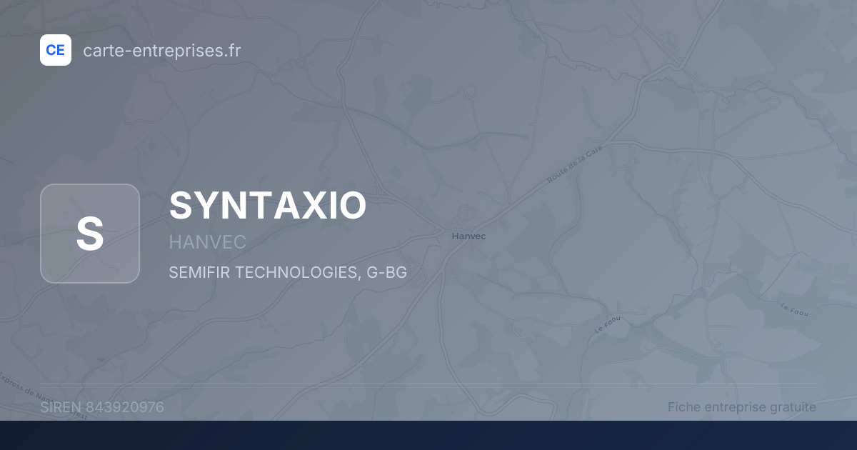 SYNTAXIO — 843920976 — fiche entreprise