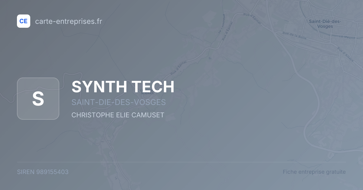 SYNTH TECH — 989155403 — fiche entreprise