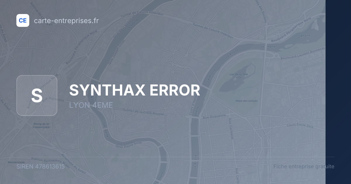 SYNTHAX ERROR — 478613615 — fiche entreprise