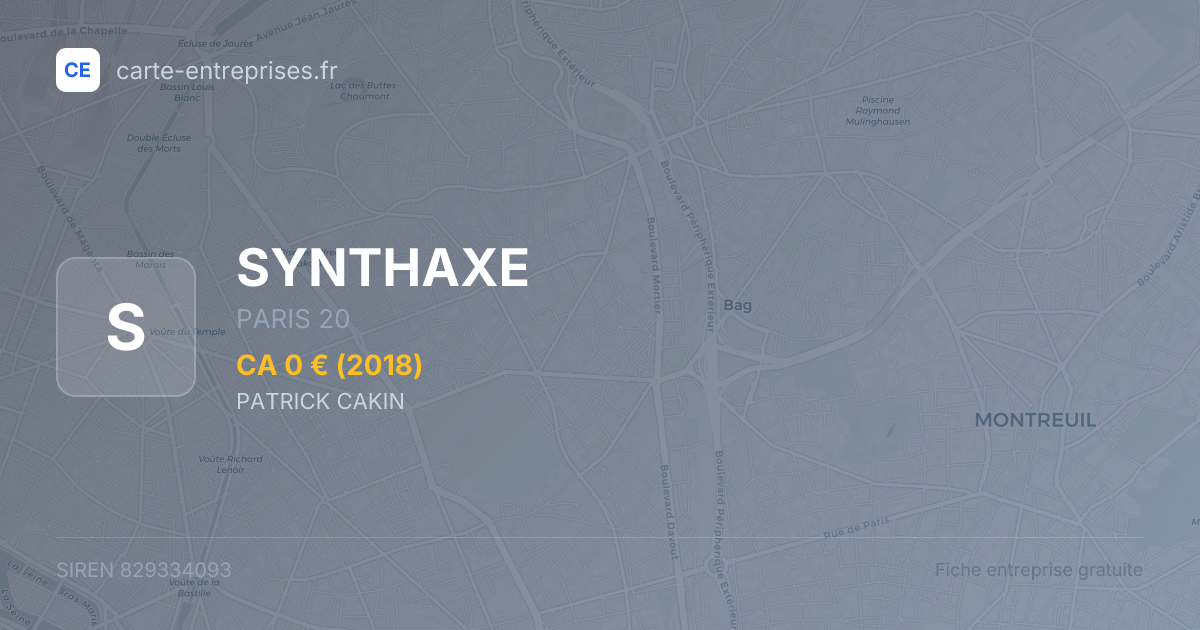 SYNTHAXE — 829334093 — fiche entreprise