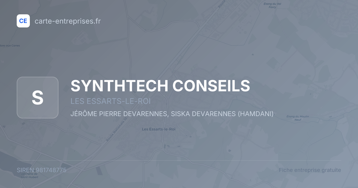 SYNTHTECH CONSEILS — 981748775 — fiche entreprise