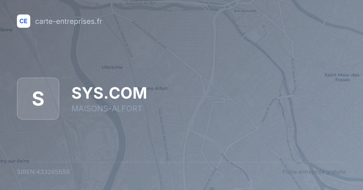 SYS.COM — 433265659 — fiche entreprise