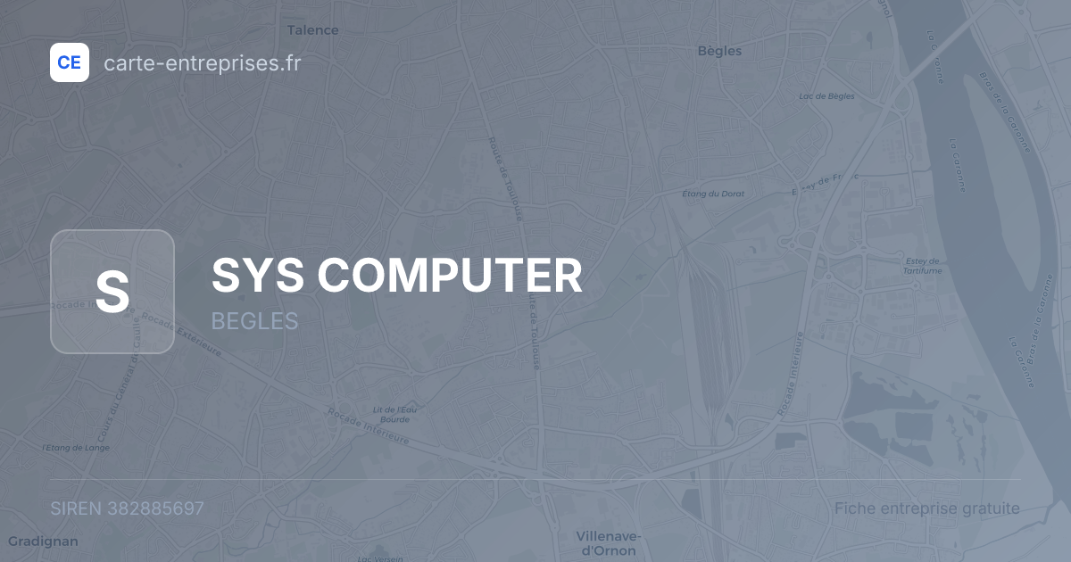 SYS COMPUTER — 382885697 — fiche entreprise