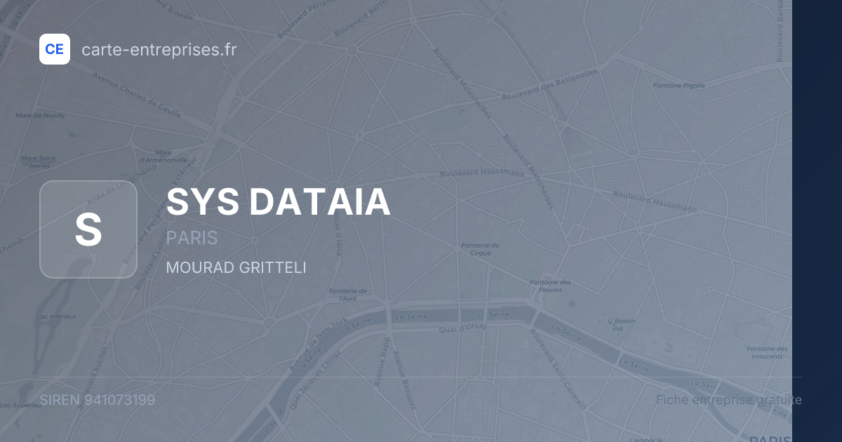 SYS DATAIA — 941073199 — fiche entreprise