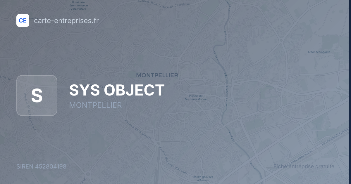 SYS OBJECT — 452804198 — fiche entreprise