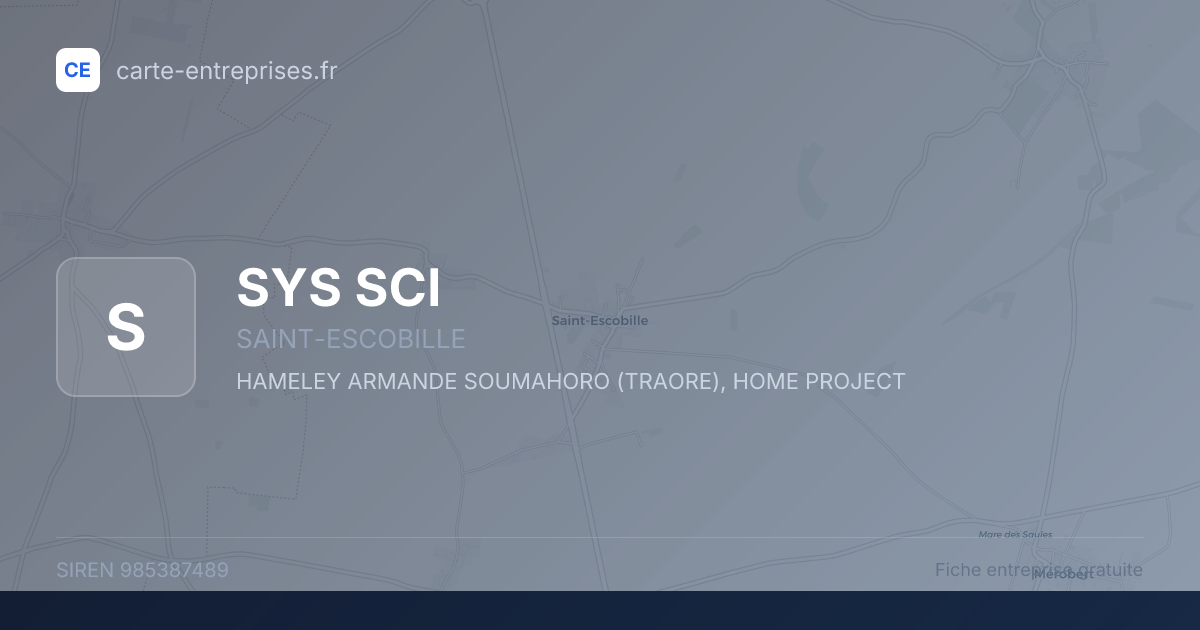 SYS SCI — 985387489 — fiche entreprise