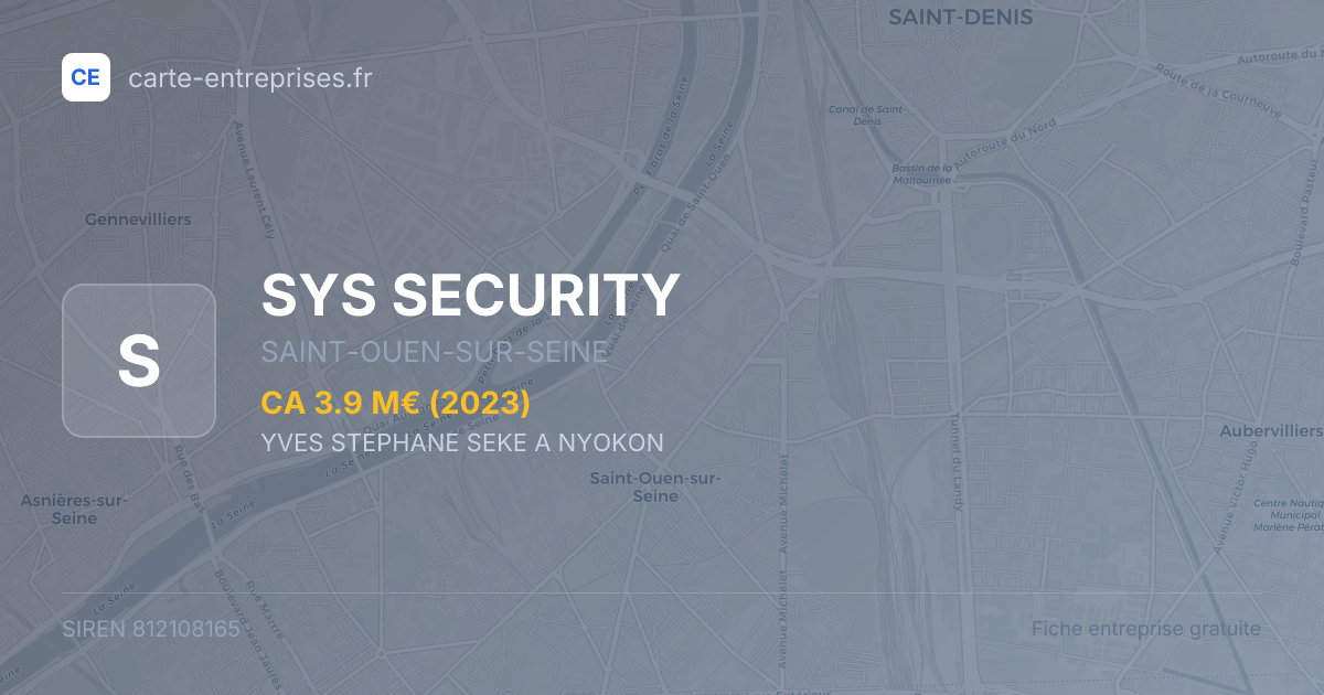 SYS SECURITY — 812108165 — fiche entreprise