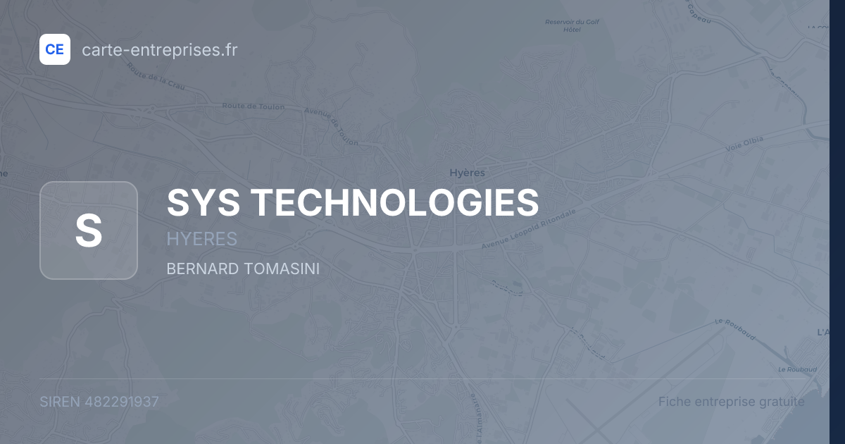 SYS TECHNOLOGIES — 482291937 — fiche entreprise