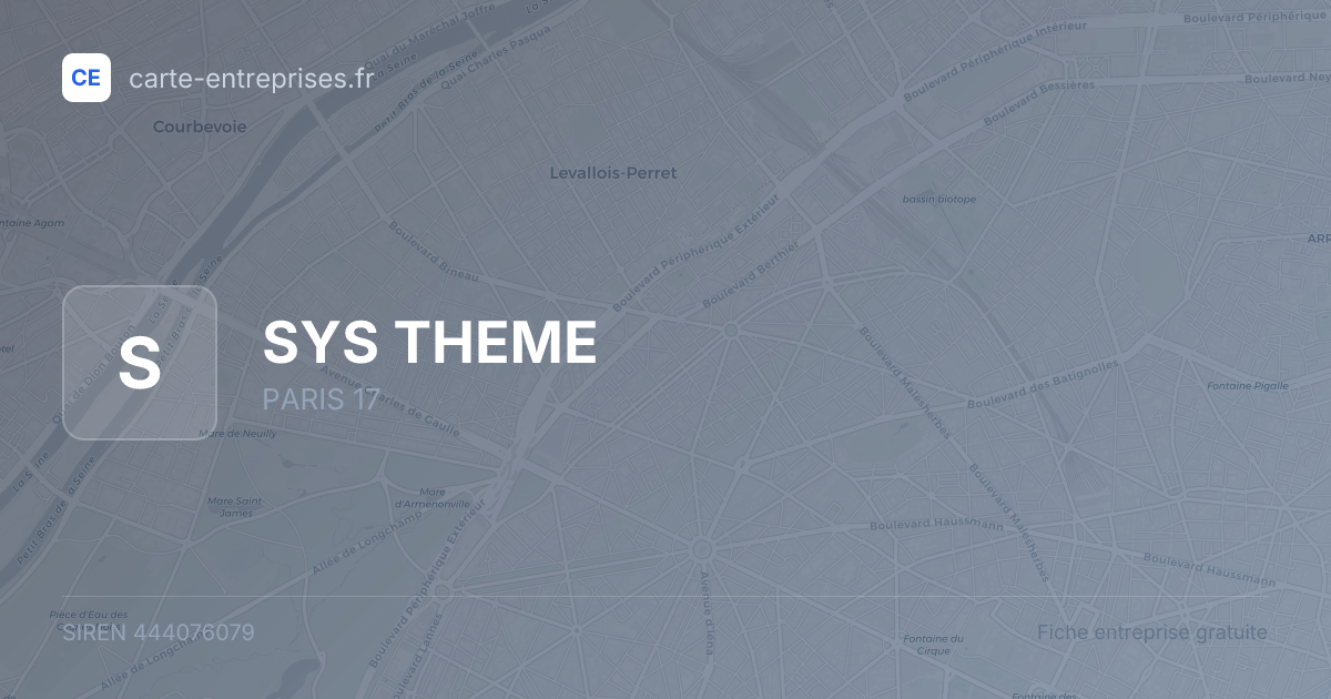 SYS THEME — 444076079 — fiche entreprise