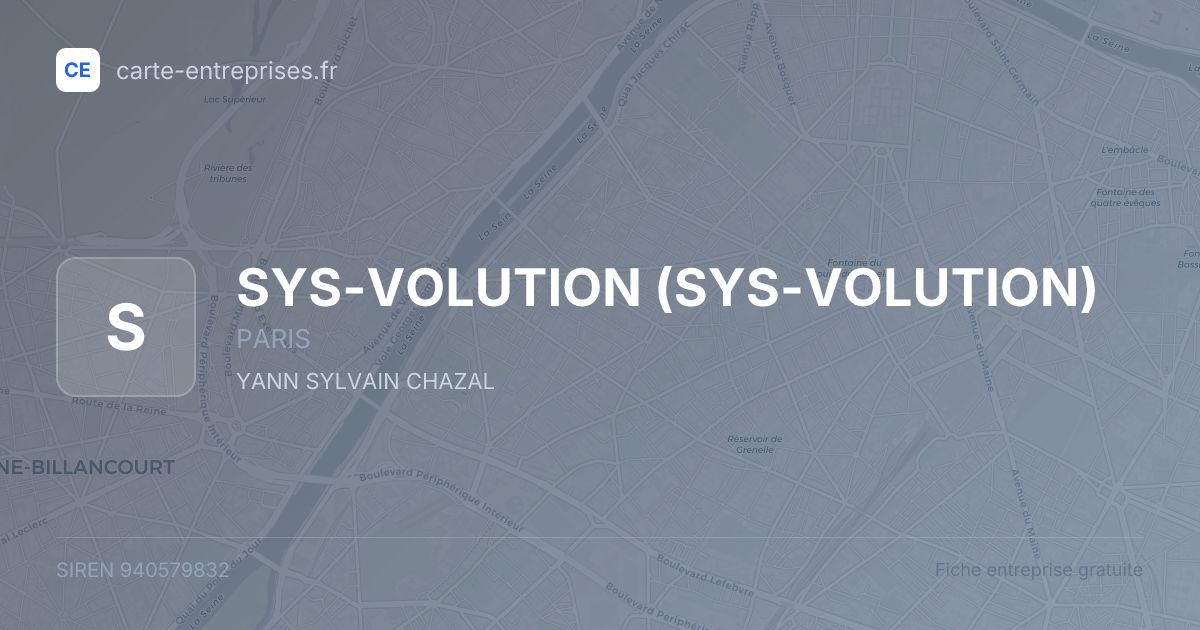SYS-VOLUTION — 940579832 — fiche entreprise