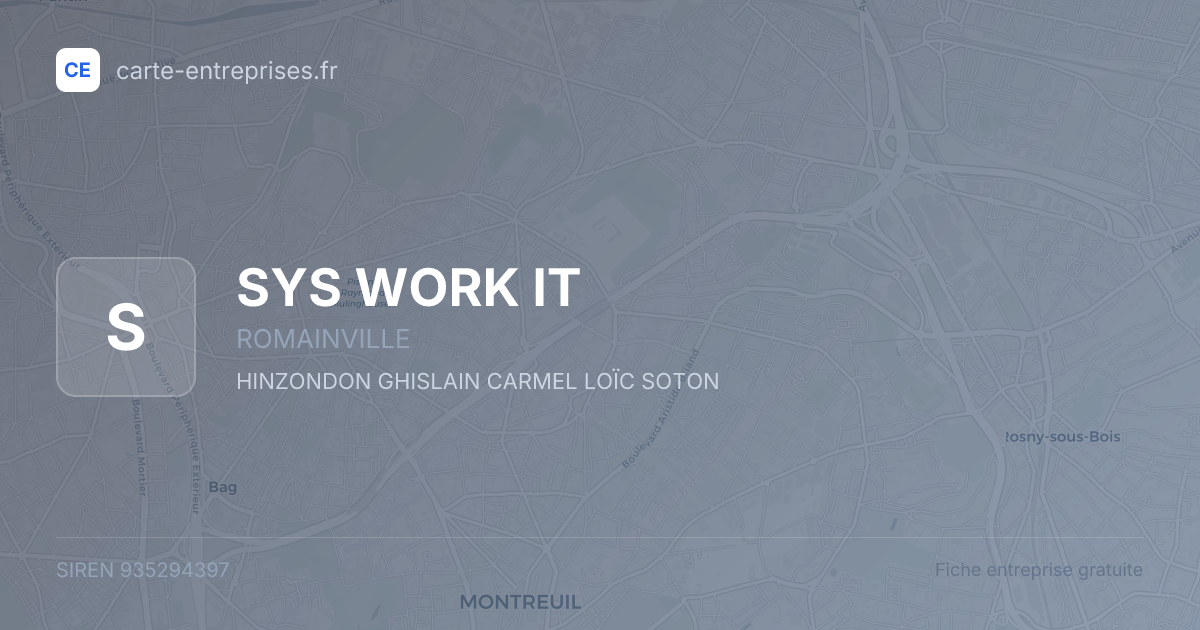 SYS WORK IT — 935294397 — fiche entreprise