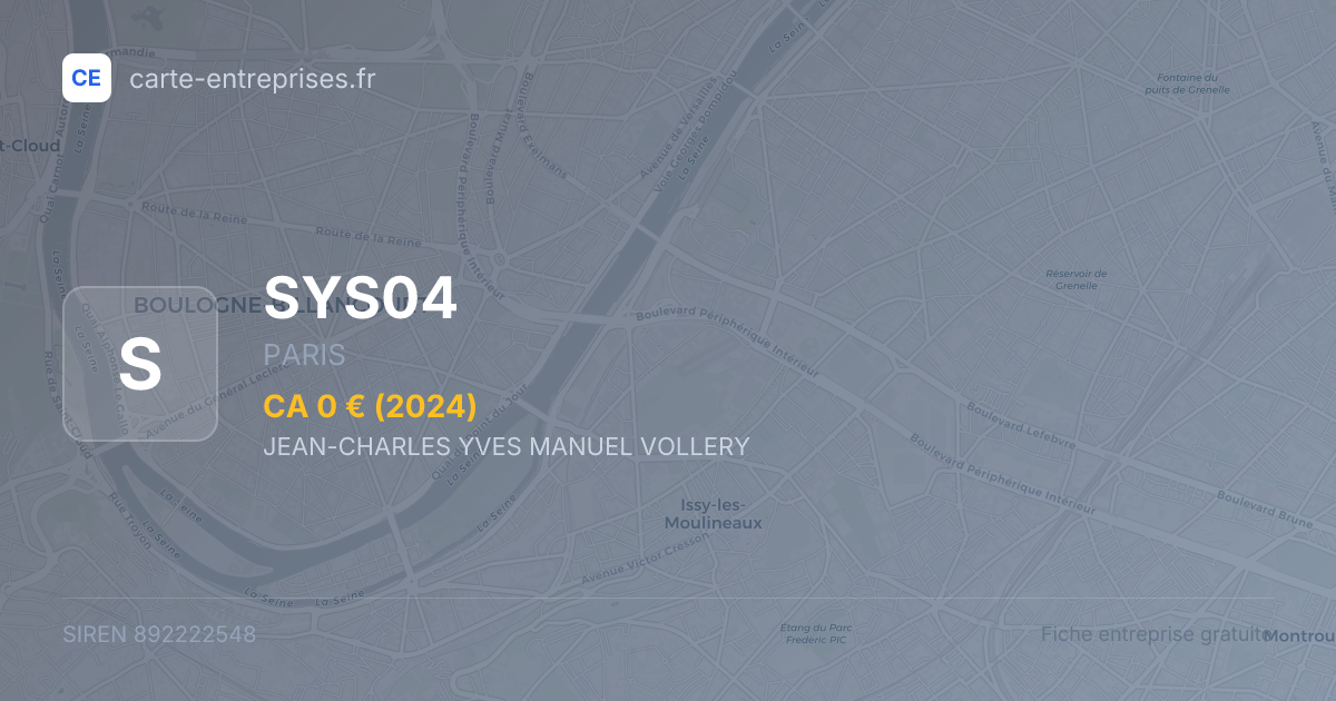 SYS04 — 892222548 — fiche entreprise