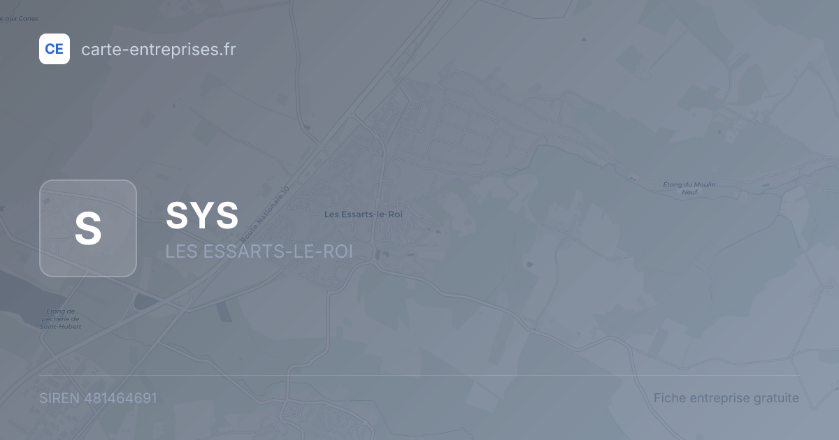SYS — 481464691 — fiche entreprise