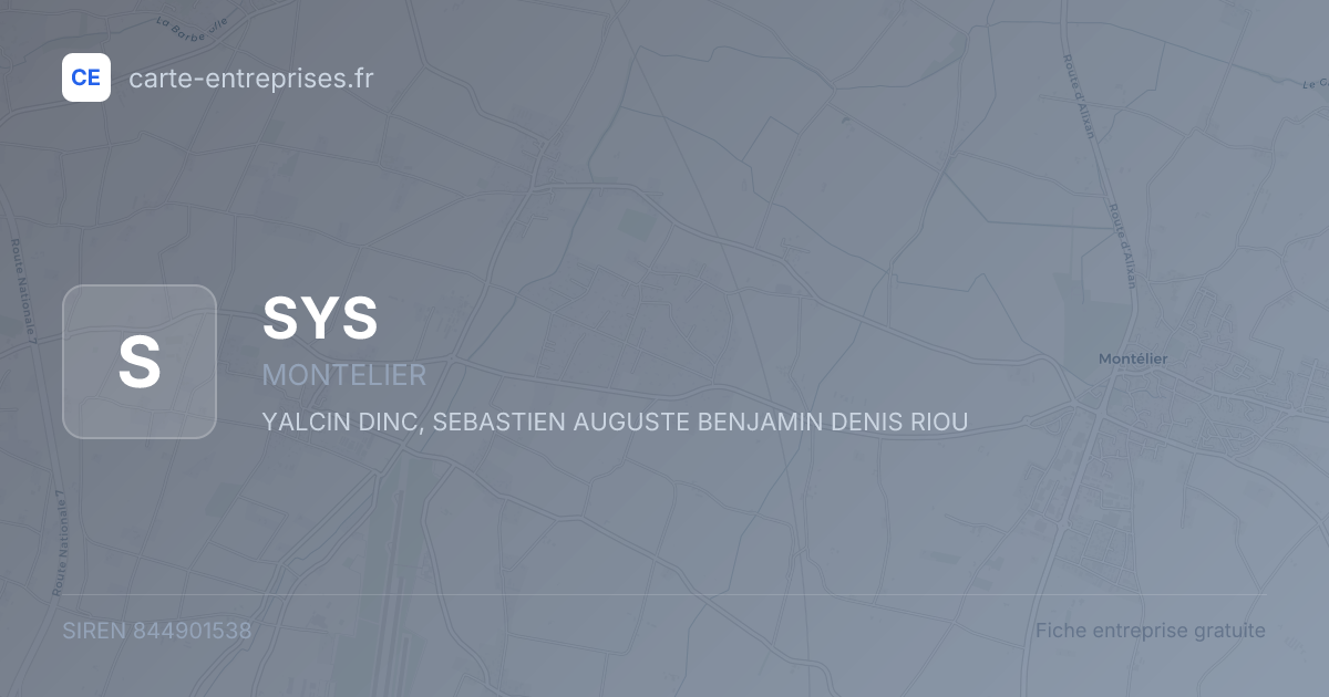 SYS — 844901538 — fiche entreprise