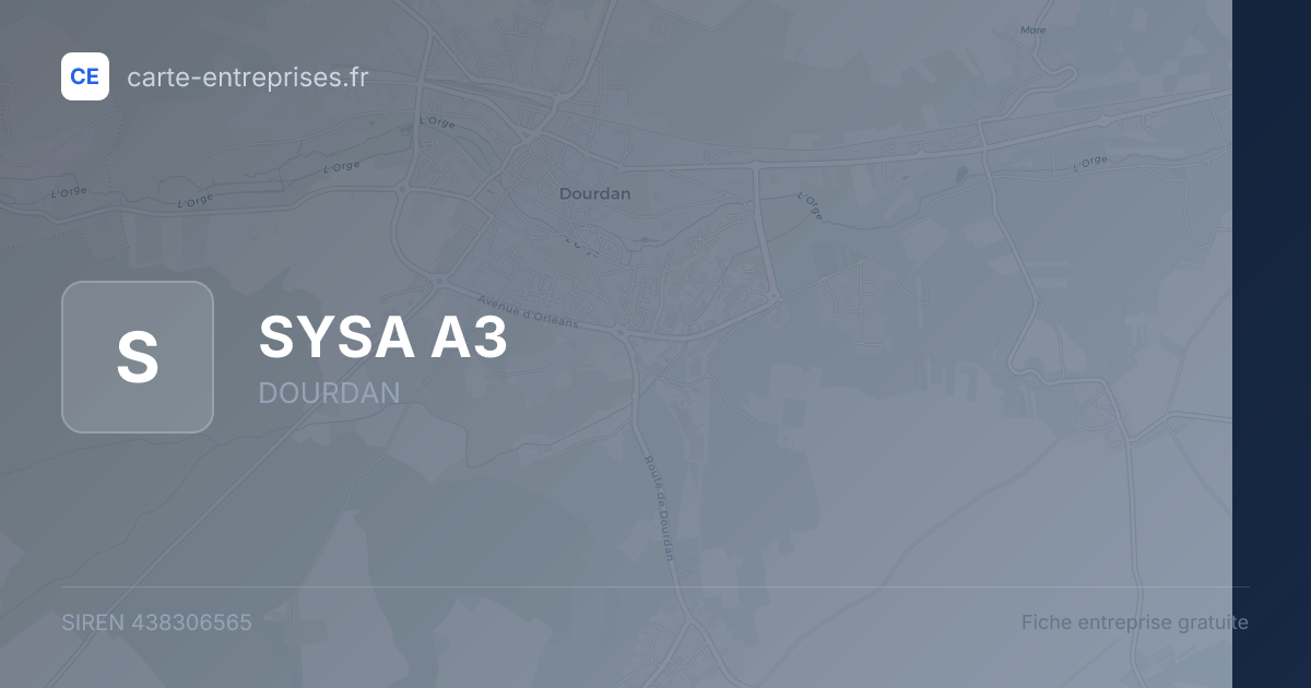 SYSA A3 — 438306565 — fiche entreprise