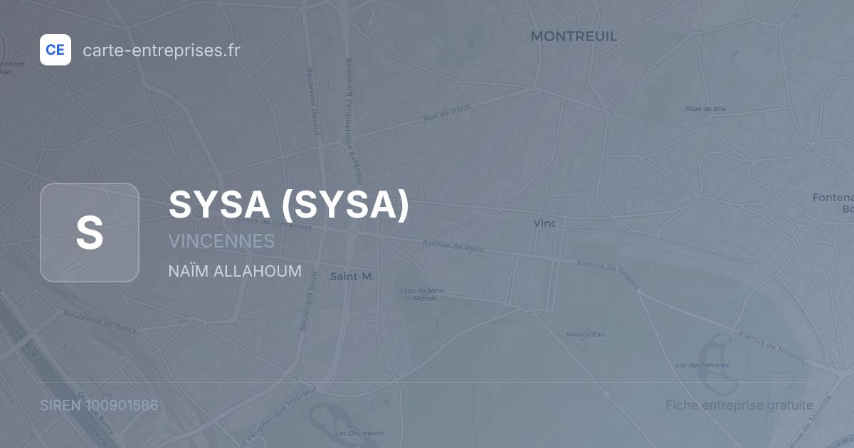SYSA — 100901586 — fiche entreprise
