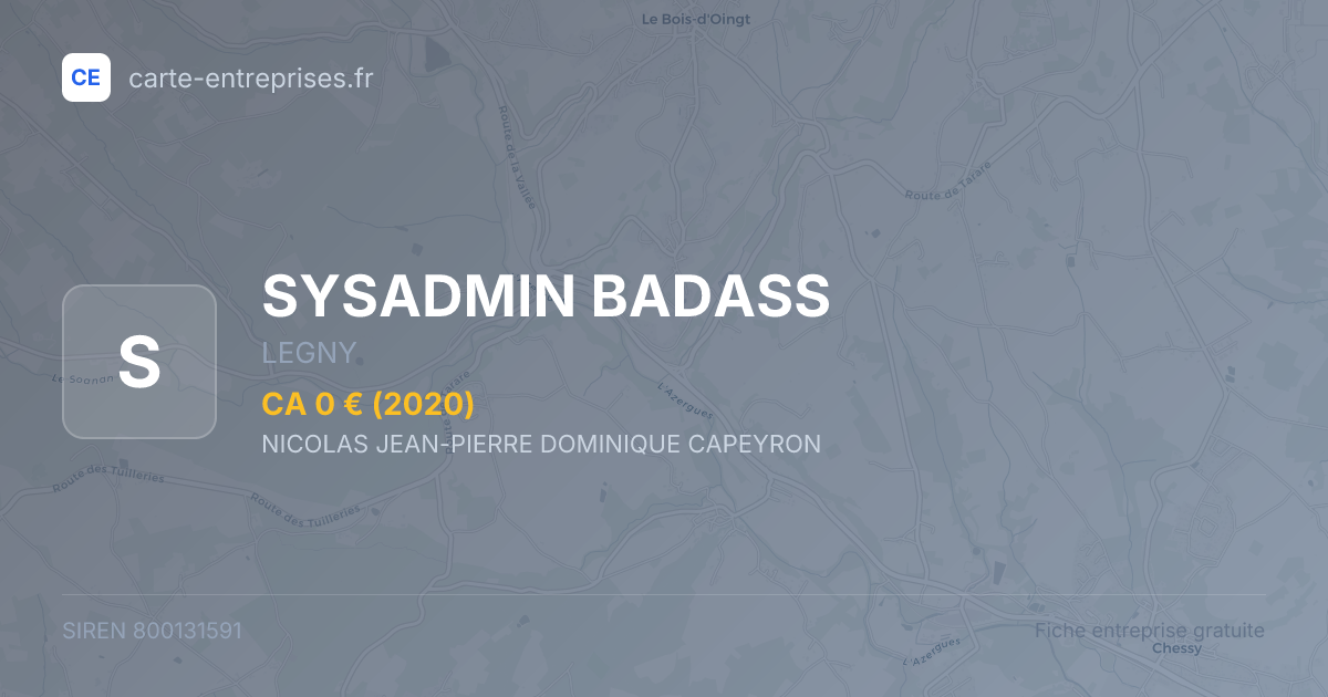 SYSADMIN BADASS — 800131591 — fiche entreprise