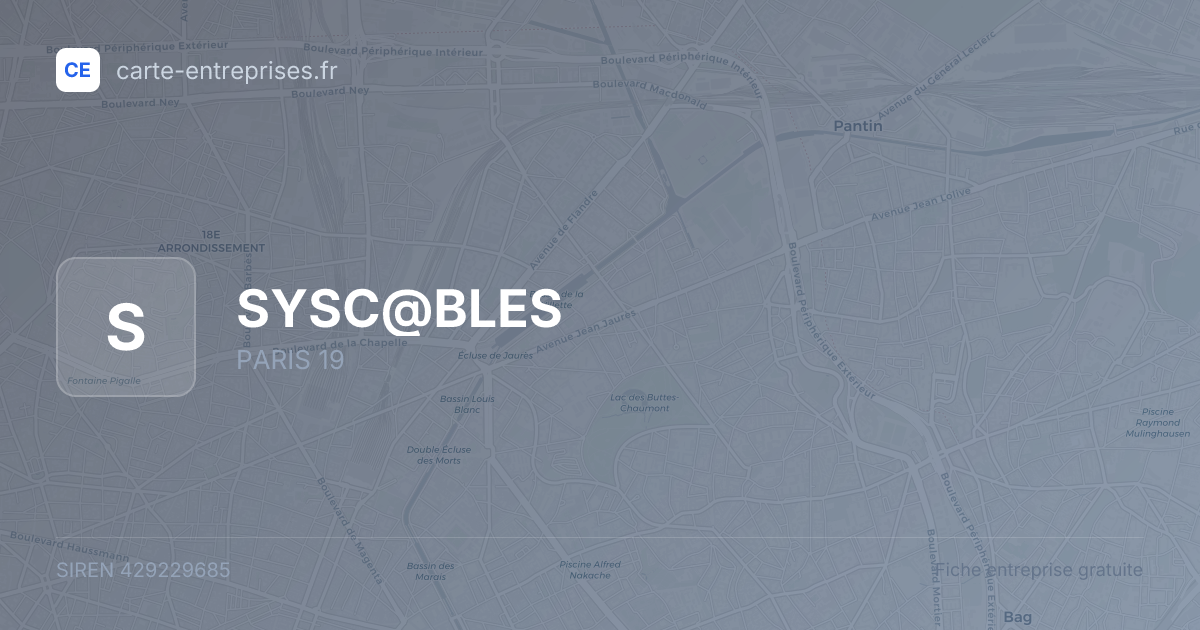 SYSC@BLES — 429229685 — fiche entreprise
