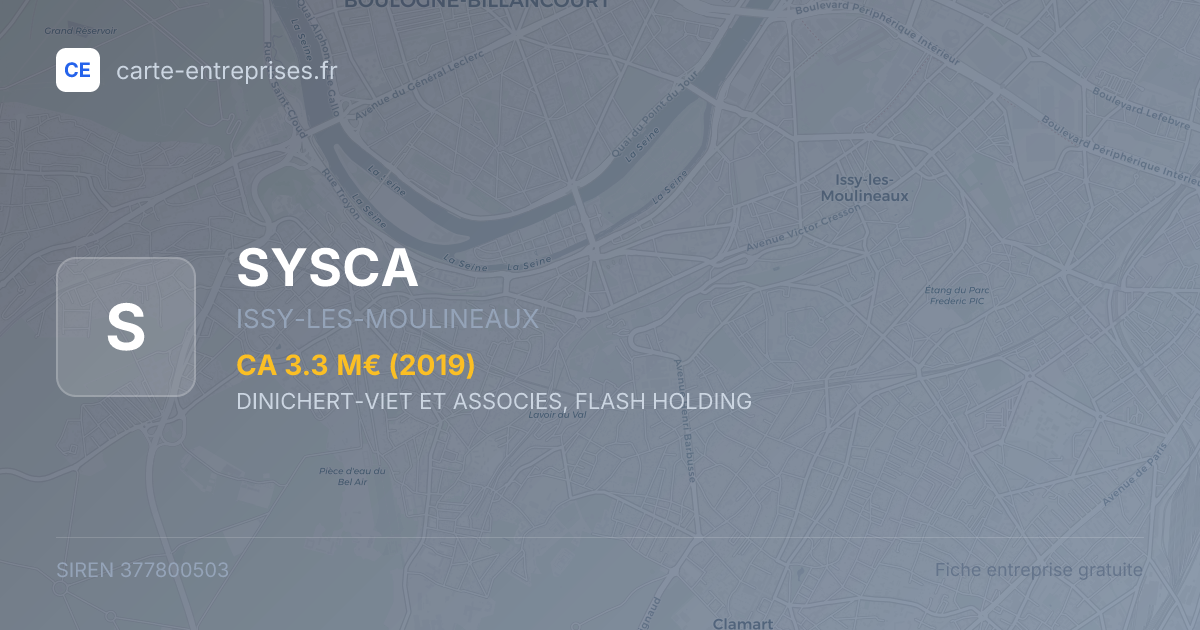 SYSCA — 377800503 — fiche entreprise