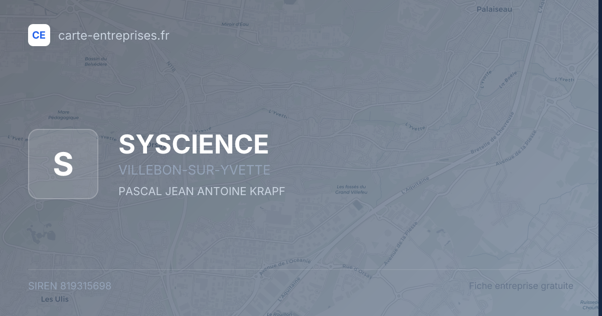 SYSCIENCE — 819315698 — fiche entreprise