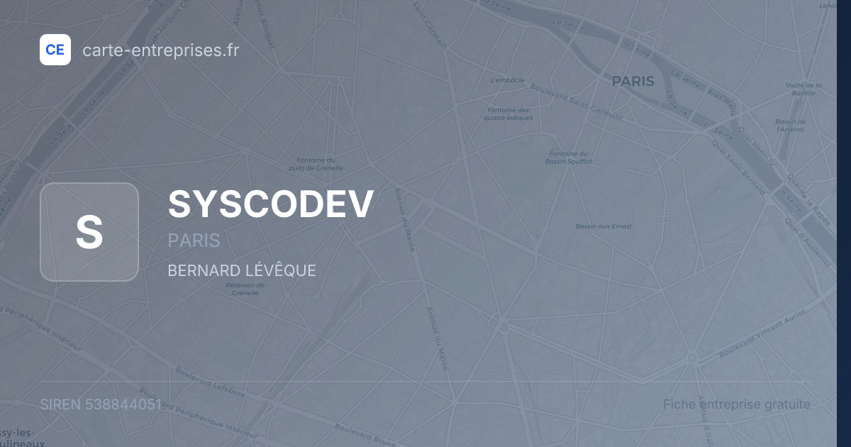 SYSCODEV — 538844051 — fiche entreprise