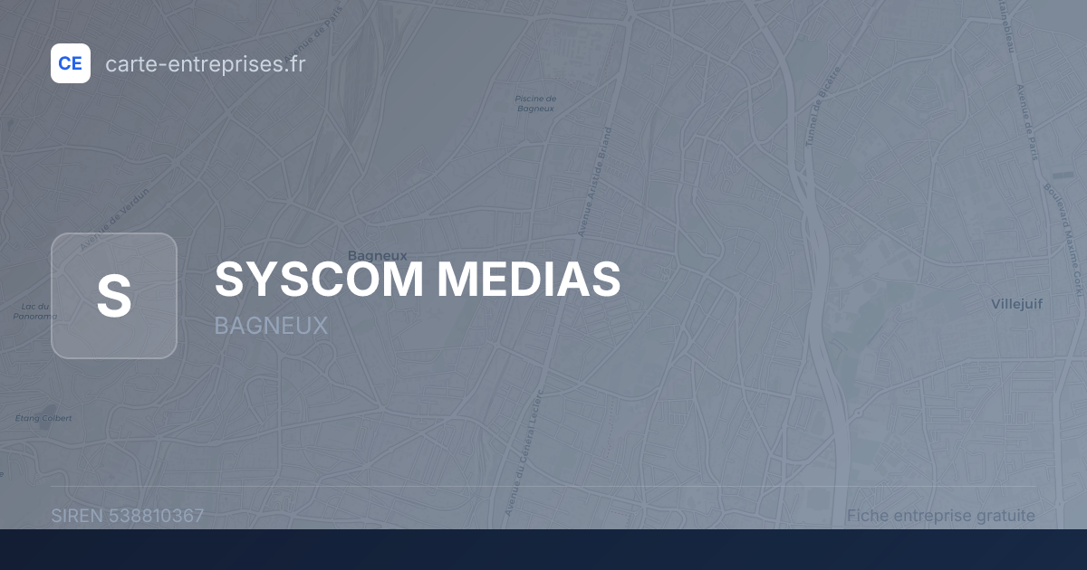 SYSCOM MEDIAS — 538810367 — fiche entreprise