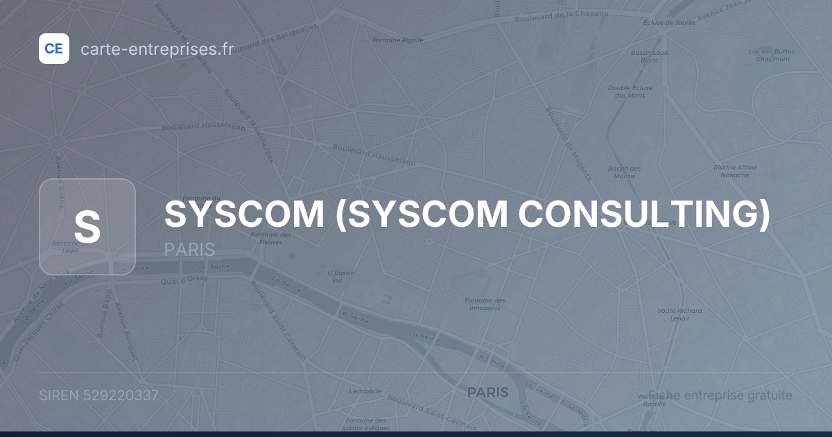 SYSCOM (SYSCOM CONSULTING) — 529220337 — fiche entreprise