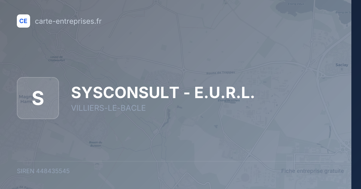 SYSCONSULT - E.U.R.L. — 448435545 — fiche entreprise