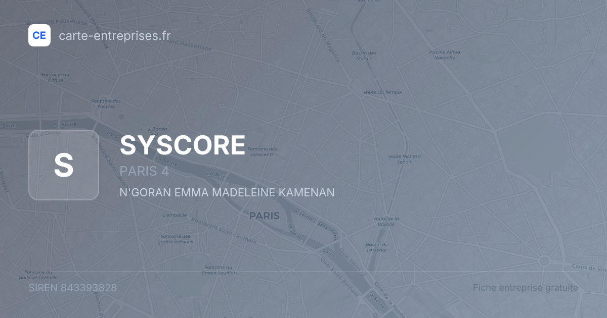 SYSCORE — 843393828 — fiche entreprise