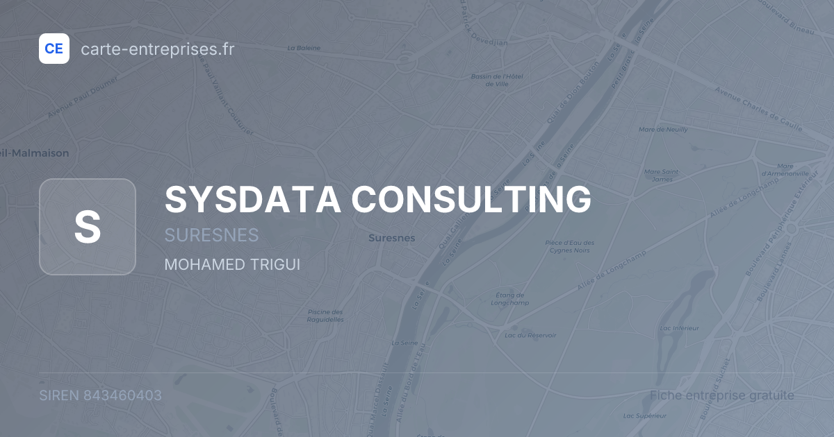 SYSDATA CONSULTING — 843460403 — fiche entreprise