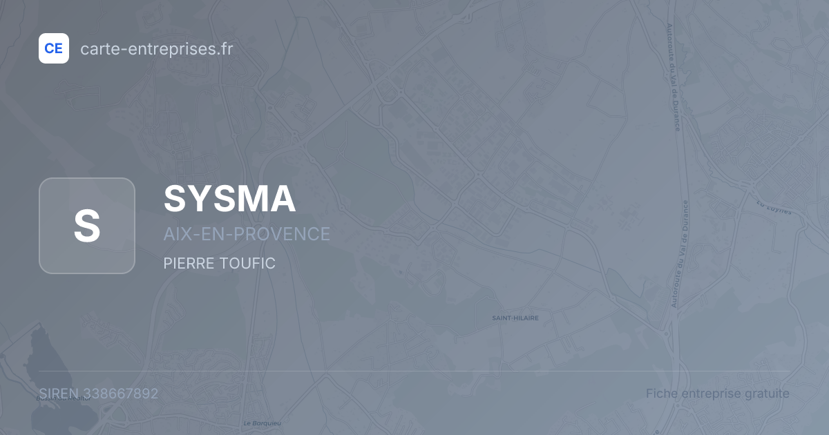 SYSMA — 338667892 — fiche entreprise