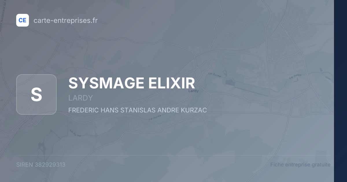 SYSMAGE ELIXIR — 382929313 — fiche entreprise