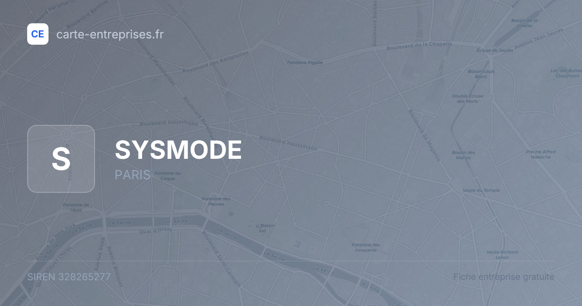 SYSMODE — 328265277 — fiche entreprise